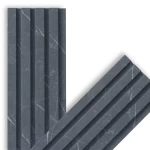 Chinese ribbed PVC wood substitute, size 12 x 290 cm, dark gray