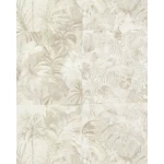 Italian wallpaper leaf-patterned design 10m x 1.06 m, cream color, model  46711