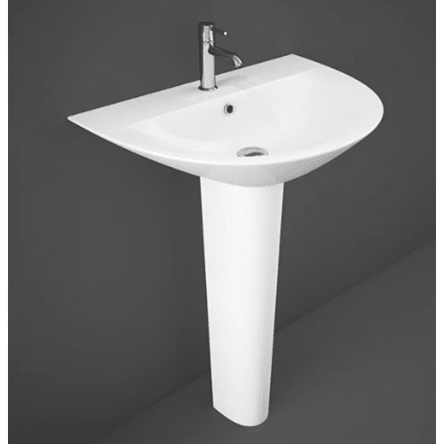 Floor Base Bathroom Washbasin Height 90 cm, Size 44x60 cm, Alpine White | RAK Ceramics