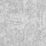 ورق حائط بلجيكي لون رمادي تصميم شرقية، مقاس 10 م×0.53 م