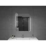 Silver Rectangular Mirror with Touch LED Light, Size 60 x 80 cm, Silver Color