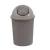 HDPE Plastic Waste Bin with Swivel Circular Lid, Gray Color, Model MDEXG