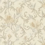 Floral Wallpaper, Beige Color, Size 10m×1.06m, Model 83074 