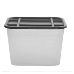 صندوق تخزين شباك بلاستيك HDPE بغطاء، طاقة الاستيعاب 15 لتر، ابيض مع غطاء رمادي ، أبعاد 35×25×20 سم، رقم الموديل SW-2443-VTSYM