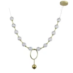 نجفة كريستال مقاس 1850x1200 مم، لون ذهبي