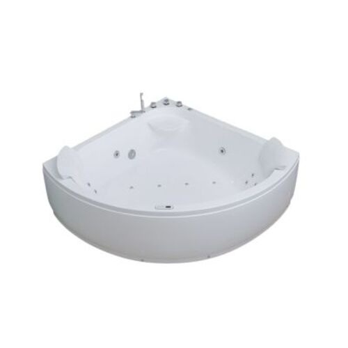 Matkel Rectangular Silver Jacuzzi Bathtub 160x160 cm White Color High-Density Acrylic Hydrotherapy System