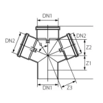 PPR Plastic Double Branch °45, size 110 x 110 mm, 320 mm length, blue |  Al Mona 