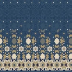 موكيت مساجد صوف صناعي، ارتفاع خيط 12 ملم، لون أزرق، مع نقشة، تصميم أندلسية