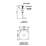 Garden lighting pole 4 meters, base 350 x 350 mm, 