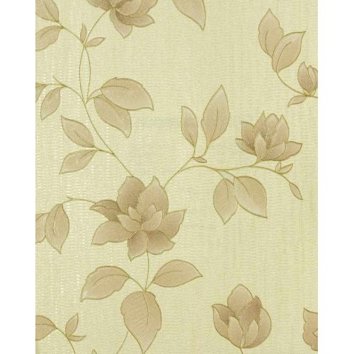 Italian Floral Wallpaper 10m x 0.53m, Beige Color, Model 32480 | Balbaid Decor Company