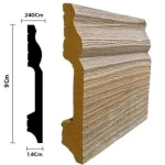 PS Fiber Colored Skirting, Light wood Color, Size 240×9 cm, Product Code 4714
