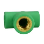 PPR Plastic Tee with Female Threaded Size 32 mmx1/2 inch, Pressure 25 bar, Green Color | Al Mona