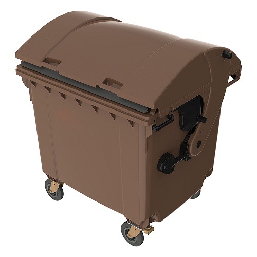 Plastic Waste Container 1100 Liter Capacity 1.37×1.06×1.46 m Brown | Modern bin