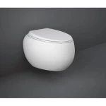 Wall Mounted WC, Seat Size 56×40 cm, Round Shape Matt White Color
