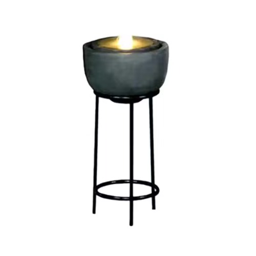 Luxury Fiber Fountain With Overhead Lighting, 55 × 29 × 29 cm, Dark Gray | Zahrat Al Rayyan Establishment