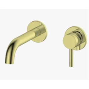 Concealed Wall Washbasin Mixer Gold Color | Saudi Ceramics