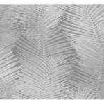 Italian Leaf patterned wall Covering, size 10 m x 0.73 m, gray color, model 45102  