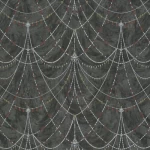 Italian Wall Covering Gray with Black Color, Length 10m, Width 1.06m, Model 85084