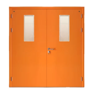 Fire Door SF/DD Double Leaf 1900×1950 mm Stainless Steel Orange | SFFECO