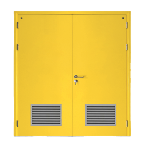 Fire Door SF/DD Double Leaf 1950×1900 mm Galvanized Steel Yellow | SFFECO