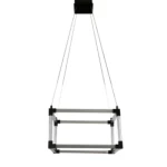 نجفة سقف ليد، لون شفاف مع اسود، طول السلك 100 سم