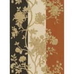 Floral Italian Paper Beige with Red and Black Color, Size 10m×0.70m, Model 12016