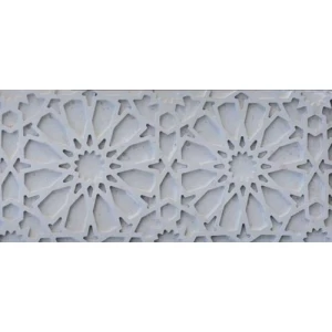 حجر واجهات ابيض زخرفة اسلامي 60×40 سم سمك 3 سم | مصنع تراث الرياض