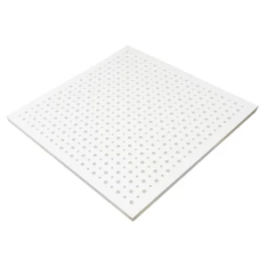 اسقف جبس مطلي PVC مخرم مقاوم الحريق والرطوبة 600×1200 مم، تخانة 12.5 مم، لون أبيض، تصميم قطر مزدوج | شركة جودة الصناعة المحدودة