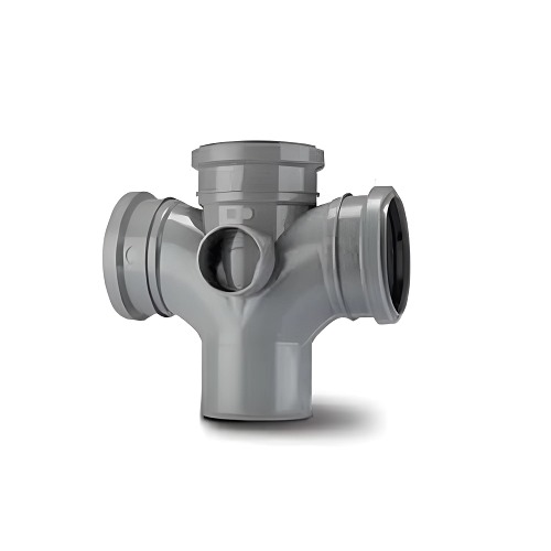 قسام ثنائي UPVC زاوية 87.5° قطر 110 ملم، طول 280 ملم، لون رمادي | Cosmoplast Company