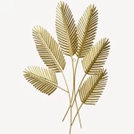 Metal Wall Art, Gold Color, Size 48x3 cm