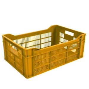 HDPE Plastic Box for Vegetables Storage 20×37×58 cm, Orange, Model VAJ2Q | AL-FURIDI FACTORY FOR PLASTIC INDUSTRIES