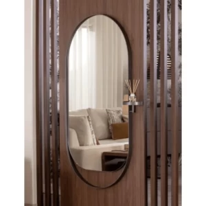 مرايا جدارية مقاس 170×104×26 سم، لون رمادي وأسود، تصميم سامية | شركة ابيات