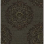 American Wallpaper Dark Brown Color Classic Design, Size 10mx0.53m, Model ZA30200