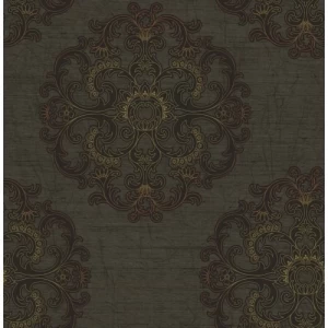 American Wallpaper Dark Brown Color Classic Design, Size 10mx0.53m, Model ZA30200 | Balbaid Decor Company