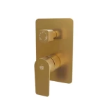 Matte Gold Three Way Shower Mixer, Size 12.4×18×13 cm