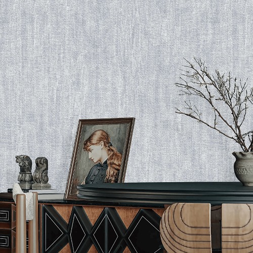Plain Korean Wallpaper 15.6m×106cm Gray White Striped | Luxury line
