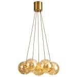 Modern Hanging Chandelier, Size 15 ×200 cm, Gold | Amber