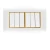 Electrical light switch 6 gang 10 Amp Omnia Alfanar Size 14 × 7 cm Color White with Gold Ring