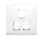 Electrical light switch 3 gang 10 Amp ALF Classic Alfanar Size 7×7 cm Color White 