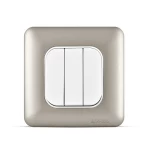 مفتاح انارة ثلاثي دركسيون 10 أمبير، لون تيتانيوم، 7×7 سم، 250 فولت | سبكترا