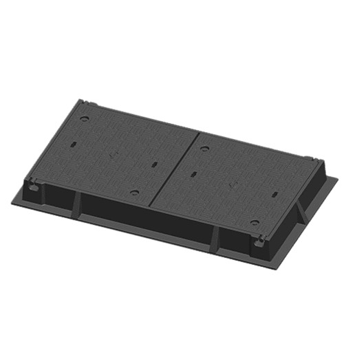 Cast Iron Manhole Cover 600×1200 mm Rectangular, 40 Tons Load Gray | Saudi Cast Company