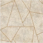 ورق جدران هندسي لون بيج مع ذهبي، طول 10 م، عرض 0.53 م، موديل ميزون