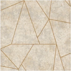 Geometric Wall Decoration 10 m x 0.53 m Beige with Gold | Abyat Company Maison