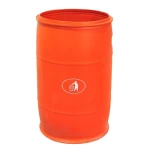 برميل بلاستيك مفتوح سعة 220 لتر، ارتفاع 93 سم، مصنوع من البولي ايثيلين، لون احمر