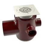 Floor Drain Cast Iron, 50/110 mm Outlet Size, with Square Strainer | Saudi Cast Factory