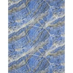 بديل رخام لواجهات المجالس صيني مقاس 280 × 122 سم مستطيل الشكل لون ازرق بعروق رمادي 