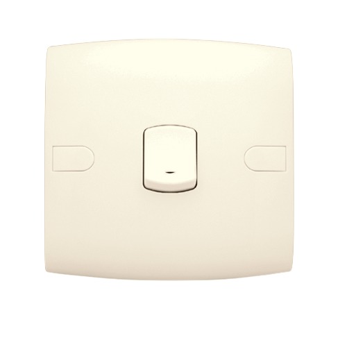 Electrical Light Switch 1 Gang Double Pole 20 Amp 7×7 cm Beige | Al Fanar