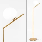 Tall Floor Lamp, Size D30 x H165 cm, Gold Color