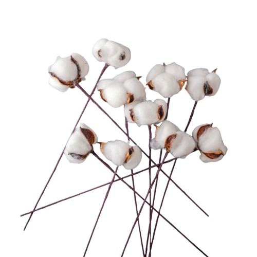 Cotton Ball Artificial Flower 38 cm Length, White Color | 
