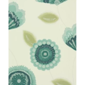 British Wallpaper Floral Design 10m x 0.53m Beige and Green, Model 20599 | Balbaid Decor Company